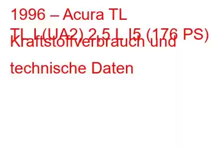 1996 – Acura TL
TL I (UA2) 2,5 L I5 (176 PS) Kraftstoffverbrauch und technische Daten