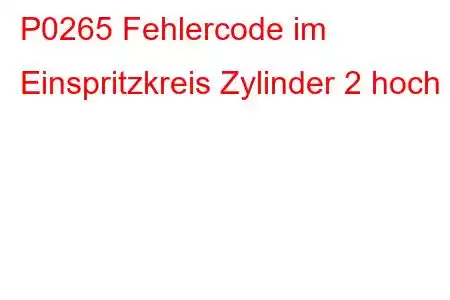 P0265 Fehlercode im Einspritzkreis Zylinder 2 hoch