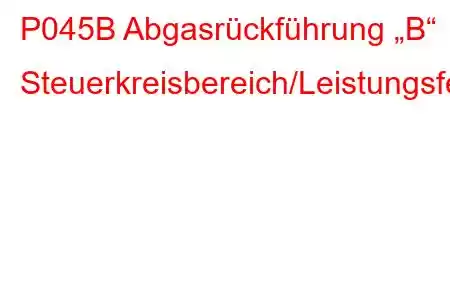 P045B Abgasrückführung „B“ Steuerkreisbereich/Leistungsfehlercode