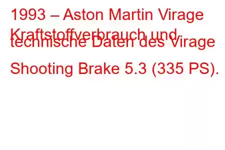 1993 – Aston Martin Virage
Kraftstoffverbrauch und technische Daten des Virage Shooting Brake 5.3 (335 PS).