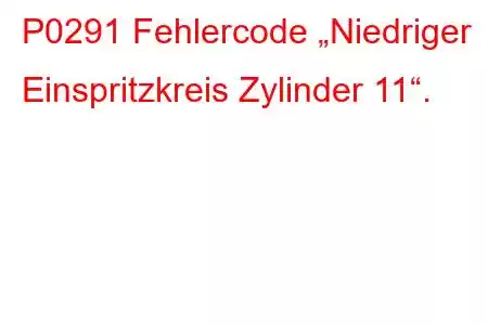 P0291 Fehlercode „Niedriger Einspritzkreis Zylinder 11“.