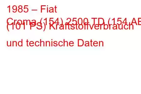 1985 – Fiat
Croma (154) 2500 TD (154.AE) (101 PS) Kraftstoffverbrauch und technische Daten