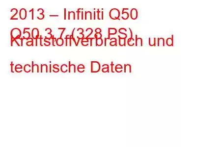 2013 – Infiniti Q50
Q50 3,7 (328 PS) Kraftstoffverbrauch und technische Daten