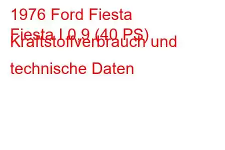 1976 Ford Fiesta
Fiesta I 0,9 (40 PS) Kraftstoffverbrauch und technische Daten