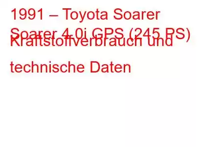 1991 – Toyota Soarer
Soarer 4.0i GPS (245 PS) Kraftstoffverbrauch und technische Daten