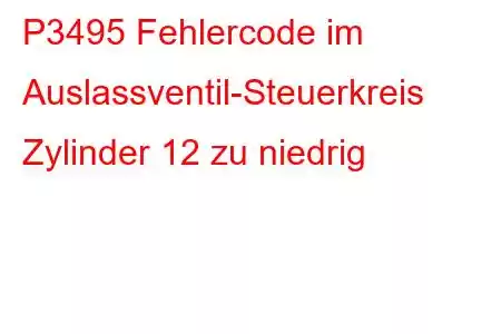 P3495 Fehlercode im Auslassventil-Steuerkreis Zylinder 12 zu niedrig