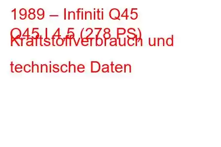 1989 – Infiniti Q45
Q45 I 4,5 (278 PS) Kraftstoffverbrauch und technische Daten