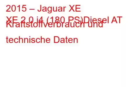 2015 – Jaguar XE
XE 2.0 i4 (180 PS)Diesel AT Kraftstoffverbrauch und technische Daten