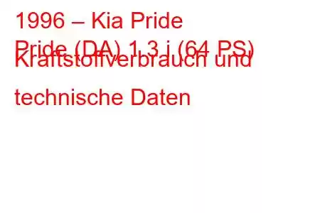 1996 – Kia Pride
Pride (DA) 1.3 i (64 PS) Kraftstoffverbrauch und technische Daten