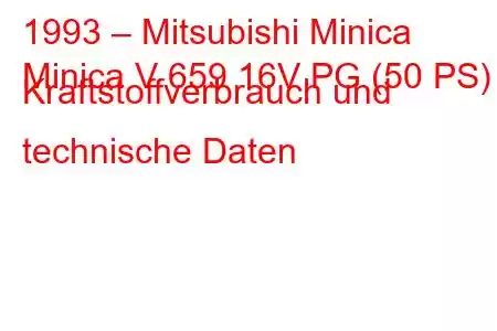 1993 – Mitsubishi Minica
Minica V 659 16V PG (50 PS) Kraftstoffverbrauch und technische Daten