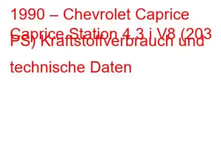 1990 – Chevrolet Caprice
Caprice Station 4.3 i V8 (203 PS) Kraftstoffverbrauch und technische Daten