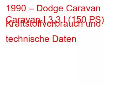 1990 – Dodge Caravan
Caravan I 3,3 l (150 PS) Kraftstoffverbrauch und technische Daten