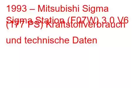 1993 – Mitsubishi Sigma
Sigma Station (F07W) 3.0 V6 (177 PS) Kraftstoffverbrauch und technische Daten