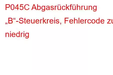 P045C Abgasrückführung „B“-Steuerkreis, Fehlercode zu niedrig