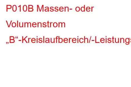 P010B Massen- oder Volumenstrom „B“-Kreislaufbereich/-Leistungsfehlercode