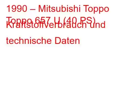 1990 – Mitsubishi Toppo
Toppo 657 U (40 PS) Kraftstoffverbrauch und technische Daten