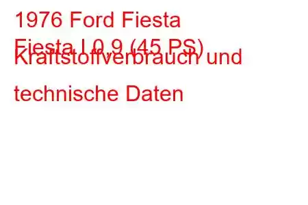 1976 Ford Fiesta
Fiesta I 0,9 (45 PS) Kraftstoffverbrauch und technische Daten