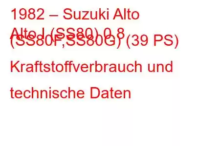 1982 – Suzuki Alto
Alto I (SS80) 0,8 (SS80F,SS80G) (39 PS) Kraftstoffverbrauch und technische Daten