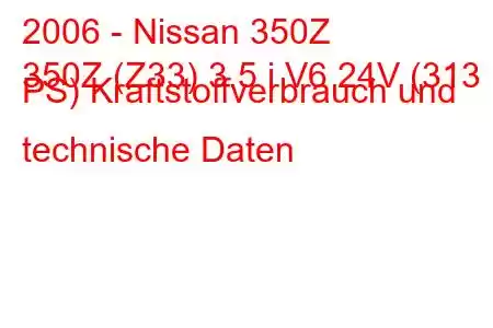 2006 - Nissan 350Z
350Z (Z33) 3.5 i V6 24V (313 PS) Kraftstoffverbrauch und technische Daten