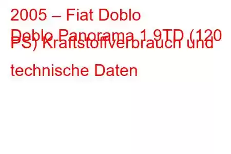 2005 – Fiat Doblo
Doblo Panorama 1.9TD (120 PS) Kraftstoffverbrauch und technische Daten