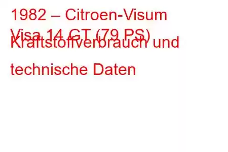 1982 – Citroen-Visum
Visa 14 GT (79 PS) Kraftstoffverbrauch und technische Daten