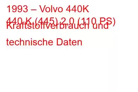 1993 – Volvo 440K
440 K (445) 2,0 (110 PS) Kraftstoffverbrauch und technische Daten