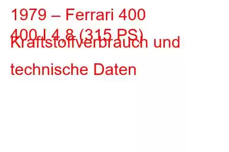 1979 – Ferrari 400
400 I 4,8 (315 PS) Kraftstoffverbrauch und technische Daten