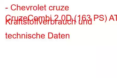 - Chevrolet cruze
CruzeCombi 2.0D (163 PS) AT Kraftstoffverbrauch und technische Daten