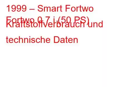 1999 – Smart Fortwo
Fortwo 0,7 i (50 PS) Kraftstoffverbrauch und technische Daten