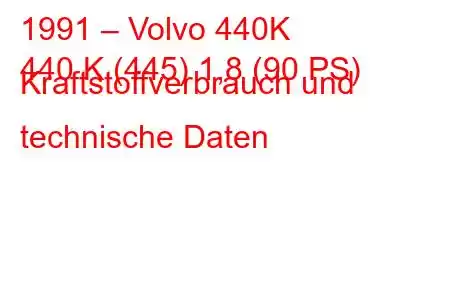 1991 – Volvo 440K
440 K (445) 1,8 (90 PS) Kraftstoffverbrauch und technische Daten