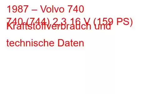 1987 – Volvo 740
740 (744) 2,3 16 V (159 PS) Kraftstoffverbrauch und technische Daten