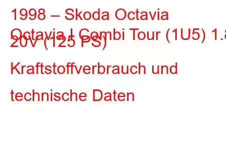 1998 – Skoda Octavia
Octavia I Combi Tour (1U5) 1.8 20V (125 PS) Kraftstoffverbrauch und technische Daten