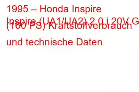 1995 – Honda Inspire
Inspire (UA1/UA2) 2.0 i 20V G (160 PS) Kraftstoffverbrauch und technische Daten