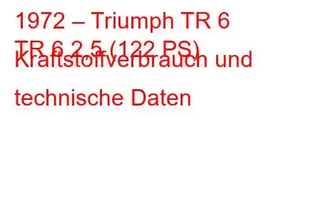 1972 – Triumph TR 6
TR 6 2,5 (122 PS) Kraftstoffverbrauch und technische Daten