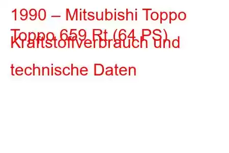 1990 – Mitsubishi Toppo
Toppo 659 Rt (64 PS) Kraftstoffverbrauch und technische Daten