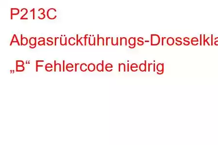 P213C Abgasrückführungs-Drosselklappensteuerkreis „B“ Fehlercode niedrig