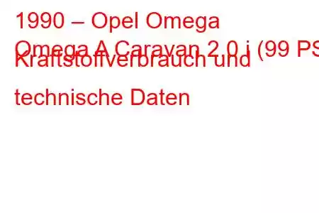 1990 – Opel Omega
Omega A Caravan 2.0 i (99 PS) Kraftstoffverbrauch und technische Daten