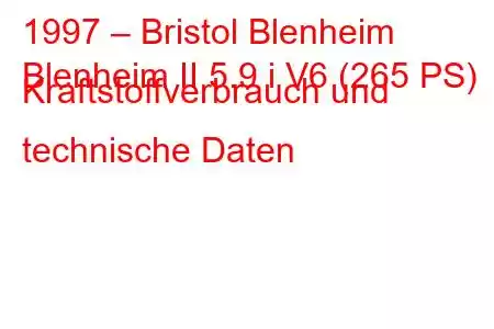 1997 – Bristol Blenheim
Blenheim II 5.9 i V6 (265 PS) Kraftstoffverbrauch und technische Daten