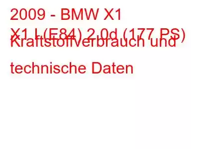 2009 - BMW X1
X1 I (E84) 2.0d (177 PS) Kraftstoffverbrauch und technische Daten