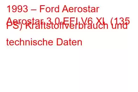 1993 – Ford Aerostar
Aerostar 3.0 EFI V6 XL (135 PS) Kraftstoffverbrauch und technische Daten