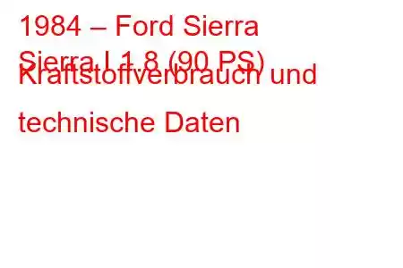 1984 – Ford Sierra
Sierra I 1.8 (90 PS) Kraftstoffverbrauch und technische Daten