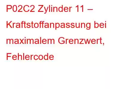 P02C2 Zylinder 11 – Kraftstoffanpassung bei maximalem Grenzwert, Fehlercode