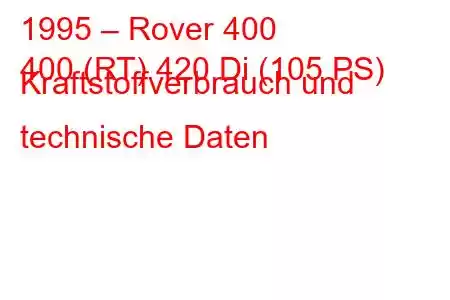 1995 – Rover 400
400 (RT) 420 Di (105 PS) Kraftstoffverbrauch und technische Daten