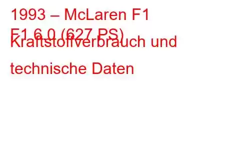 1993 – McLaren F1
F1 6.0 (627 PS) Kraftstoffverbrauch und technische Daten