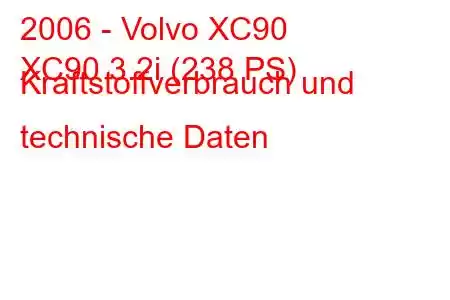 2006 - Volvo XC90
XC90 3.2i (238 PS) Kraftstoffverbrauch und technische Daten