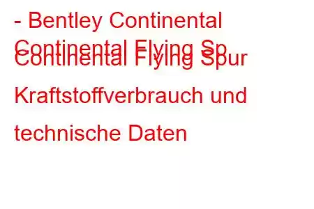 - Bentley Continental
Continental Flying Sp Continental Flying Spur Kraftstoffverbrauch und technische Daten