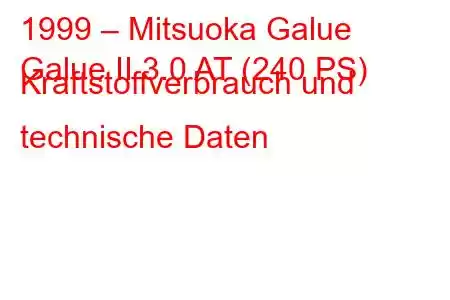 1999 – Mitsuoka Galue
Galue II 3.0 AT (240 PS) Kraftstoffverbrauch und technische Daten