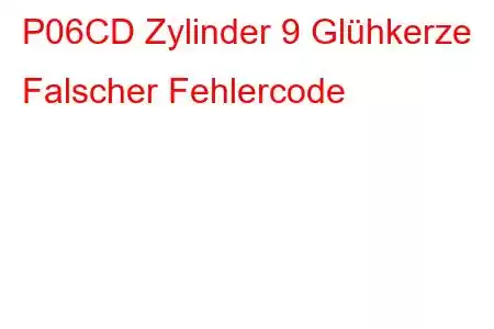 P06CD Zylinder 9 Glühkerze Falscher Fehlercode